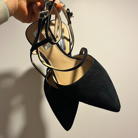 INC Women Heels US 7; Black Suede; Pointed Toe; - Picture 6 of 6